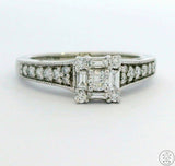 10k White Gold Engagement Ring with 1/2 ctw Diamonds Size 6.75 Keepsake Nearly New