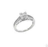 10k White Gold Engagement Ring with 1/2 ctw Diamonds Size 6.75 Keepsake Nearly New