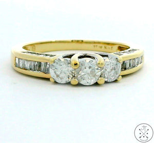 10k Yellow Gold Engagement Ring with 1 ctw Diamonds Size 7