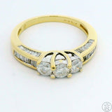 10k Yellow Gold Engagement Ring with 1 ctw Diamonds Size 7