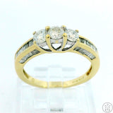 10k Yellow Gold Engagement Ring with 1 ctw Diamonds Size 7