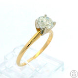 14k Yellow Gold Solitaire Ring with .96 Carat Natural Diamond Size 7.25 Engagement