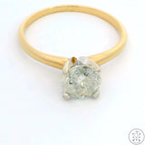 14k Yellow Gold Solitaire Ring with .96 Carat Natural Diamond Size 7.25 Engagement