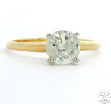 14k Yellow Gold Solitaire Ring with .96 Carat Natural Diamond Size 7.25 Engagement