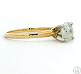 14k Yellow Gold Solitaire Ring with .96 Carat Natural Diamond Size 7.25 Engagement