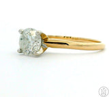 14k Yellow Gold Solitaire Ring with .96 Carat Natural Diamond Size 7.25 Engagement