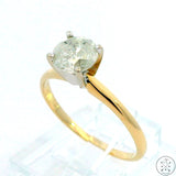 14k Yellow Gold Solitaire Ring with .96 Carat Natural Diamond Size 7.25 Engagement