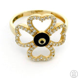 10k Yellow Gold Shamrock Clover Fashion Ring Size 7.5