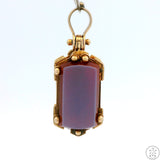 Antique Victorian 14k Yellow Gold Locket Pendant with Red and Black Agate