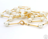 14k Yellow Gold 18 Inch Pearl Station Necklace