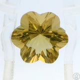 7.80 Carat Lemon Quartz 14 x 14 Fantasy Flower Natural Gemstone