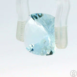 7.28 Carat Natural Aquamarine 13 x 13 Cushion Cut Faceted Checkerboard Gemstone AA