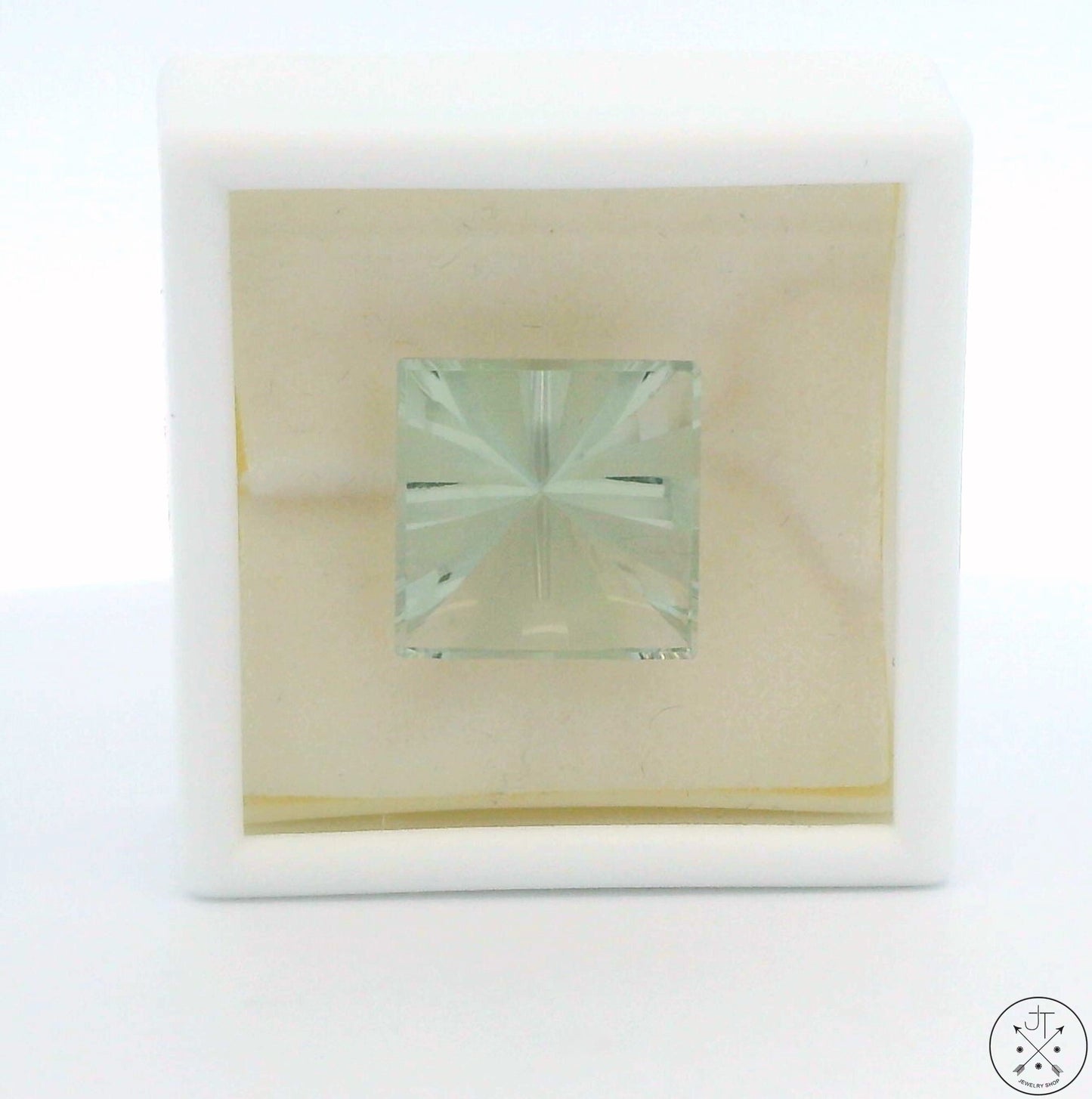 10.08 Carat Natural Aquamarine 14 x 14 Custom Square Cut Faceted Gemstone AA