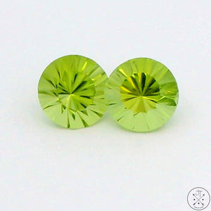 1.8 CTW Matched Pair Natural Peridot 6 mm Round Faceted Gemstone