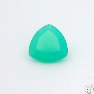 2.8 Carat Natural Aquaprase Chalcedony 9.8 mm Trillion Faceted Gemstone