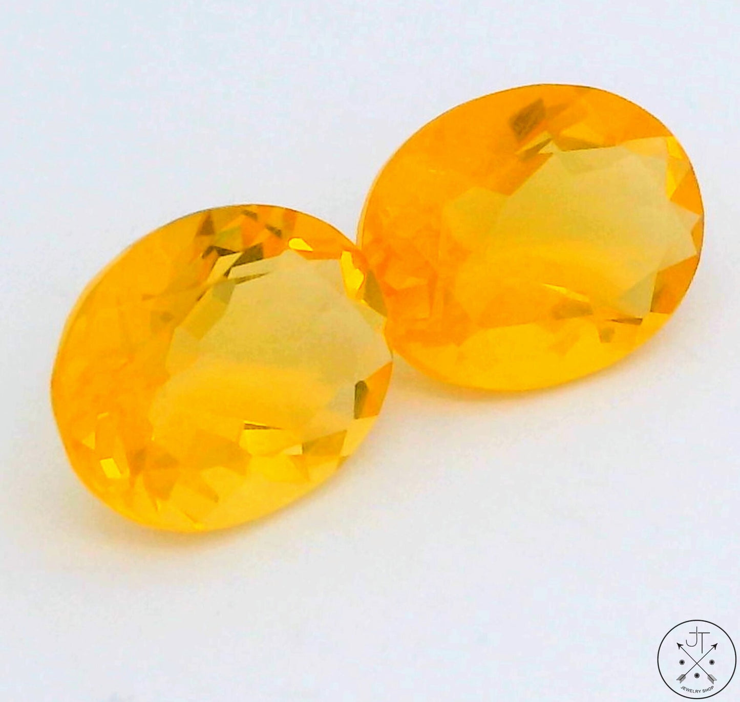 1.3 ctw Fire Opal Pair 9 x 7 mm Oval Natural Gemstone