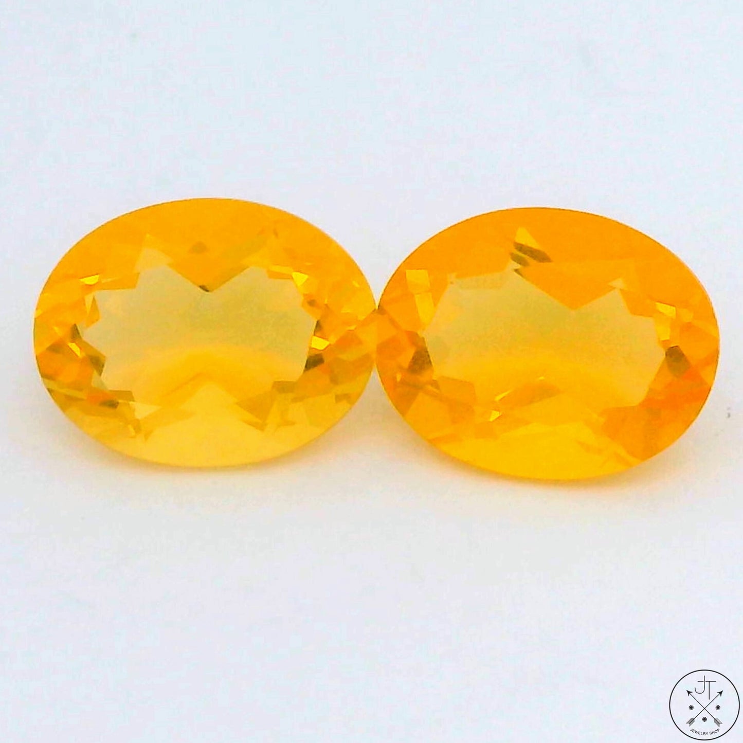 1.3 ctw Fire Opal Pair 9 x 7 mm Oval Natural Gemstone
