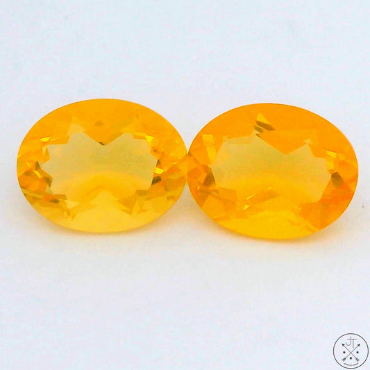 1.3 ctw Fire Opal Pair 9 x 7 mm Oval Natural Gemstone