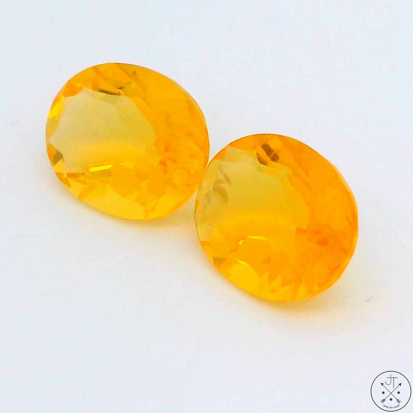 1.3 ctw Fire Opal Pair 9 x 7 mm Oval Natural Gemstone