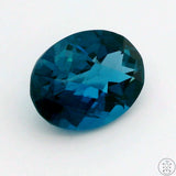 7.58 Carat London Blue Natural Topaz 14x10 mm Oval Faceted Gemstone