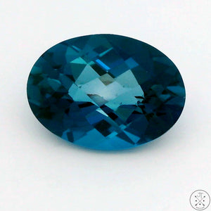 7.58 Carat London Blue Natural Topaz 14x10 mm Oval Faceted Gemstone