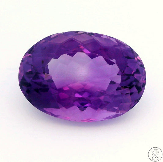 18.45 Carat Amethyst Quartz 21 x 15 Oval Natural Faceted Gemstone