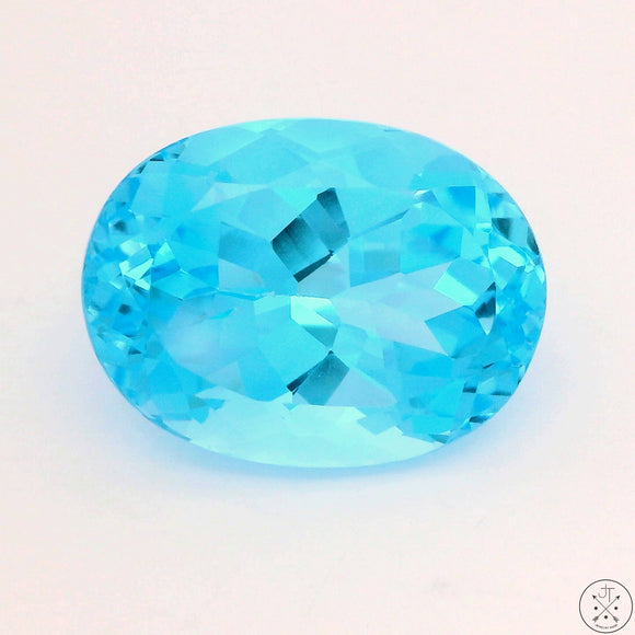 26.6 Carat Swiss Blue Natural Topaz 20x15 mm Oval Faceted Gemstone