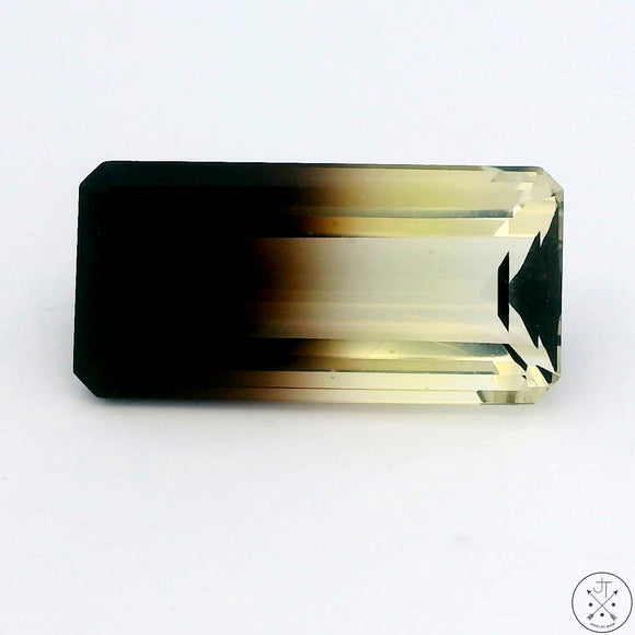 18.44 Carat Bi-Color Smoky Quartz 24 x 12 mm Emerald Cut Natural Gemstone