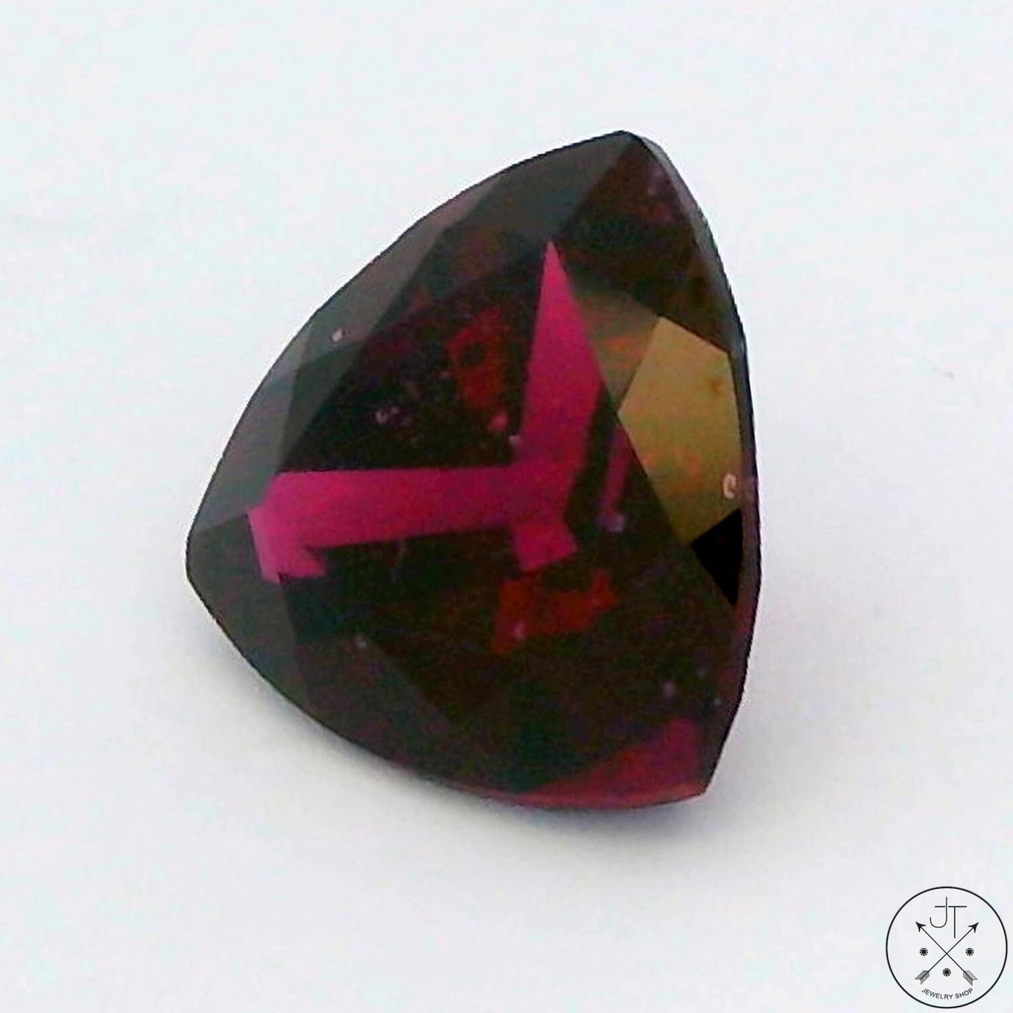 3.94 Carat Natural Rhodolite Garnet 10 mm Trillion Faceted Gemstone