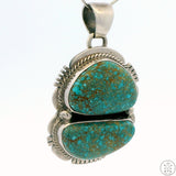 Vintage Navajo Sterling Silver Pendant Sunnyside Mine Turquoise Signed Maria Platero