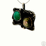 Vintage Sterling Silver Pendant with Jelly Opal in Matrix Cabochon