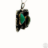 Vintage Sterling Silver Pendant with Jelly Opal in Matrix Cabochon