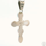 Vintage Navajo Sterling Silver Cross Pendant with Turquoise Signed