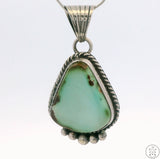 Vintage Navajo Sterling Silver Pendant with Royston Mine Turquoise Signed Yazzie