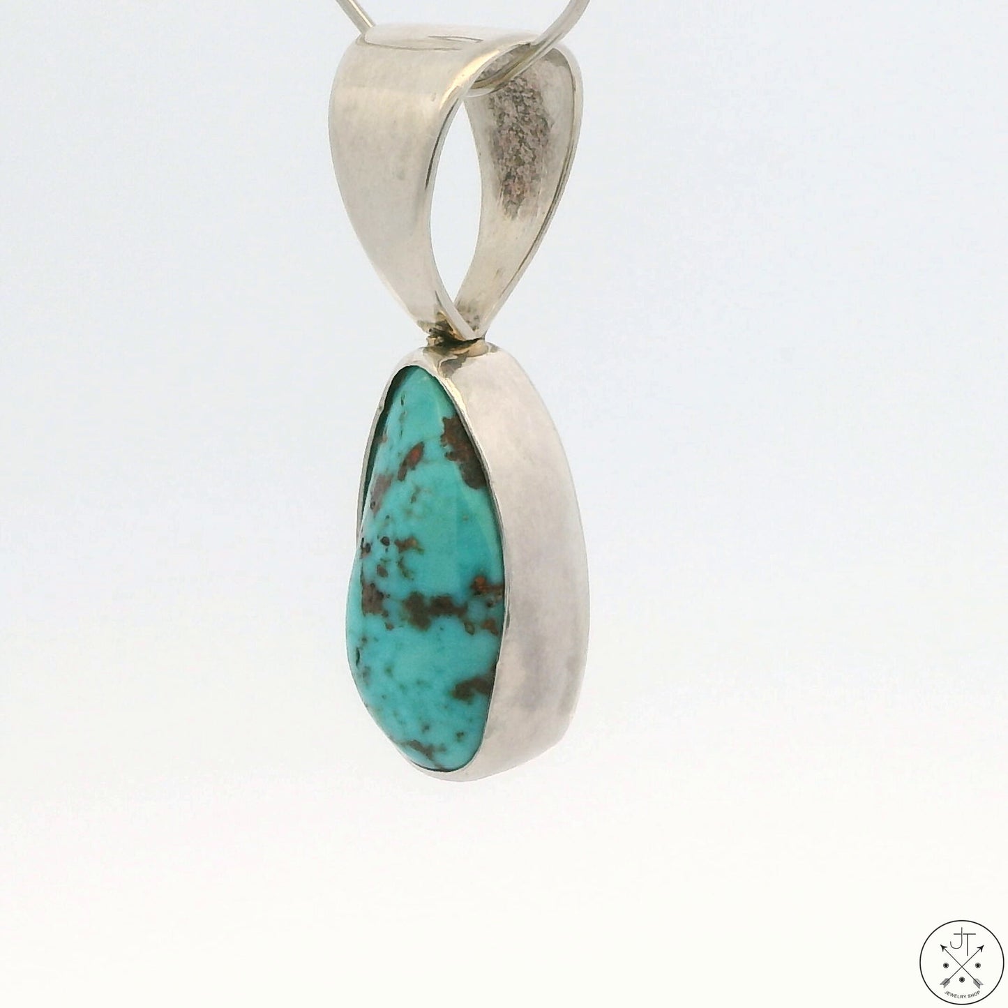 Vintage Sterling Silver Pendant with Red Mountain Turquoise Gertrude Zachary