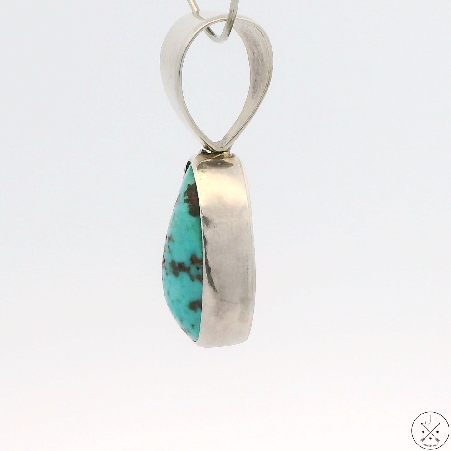 Vintage Sterling Silver Pendant with Red Mountain Turquoise Gertrude Zachary