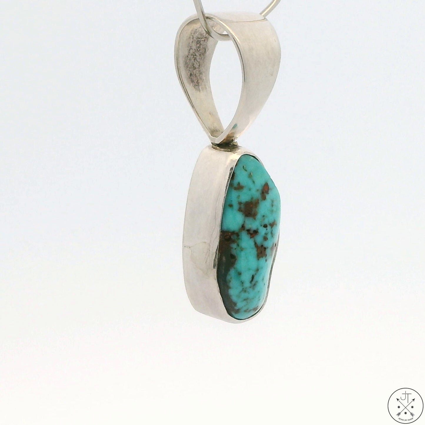 Vintage Sterling Silver Pendant with Red Mountain Turquoise Gertrude Zachary