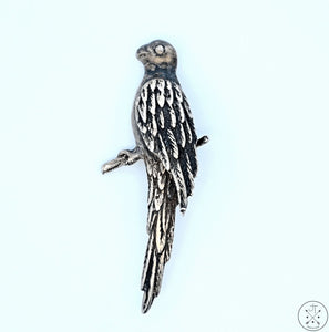 Vintage Sterling Silver Parrot Brooch Bird Pin