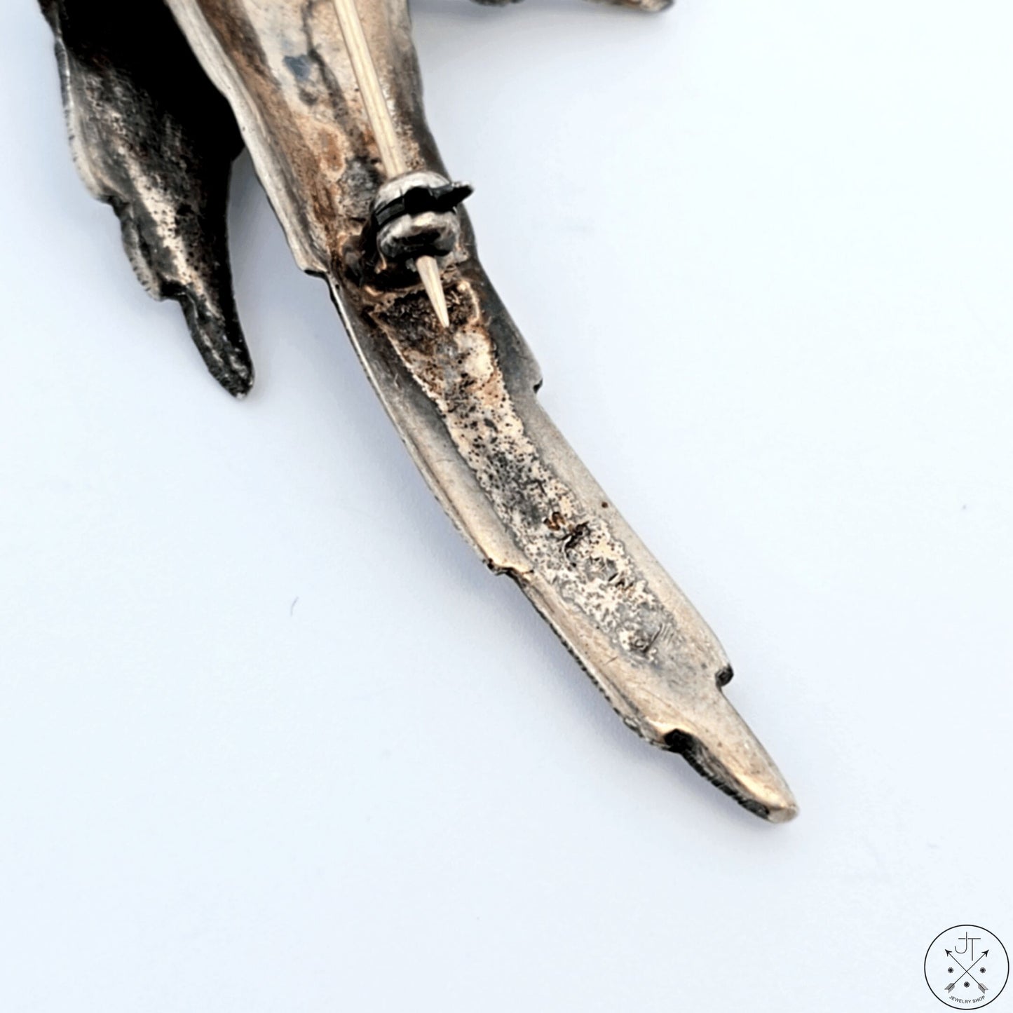 Vintage Sterling Silver Parrot Brooch Bird Pin