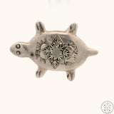 Vintage Navajo Sterling Silver Turtle Brooch Pin Signed Martinez