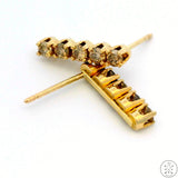 New 14k Yellow Gold Stud Bar Earrings with 1/2 ctw Diamonds