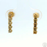 New 14k Yellow Gold Stud Bar Earrings with 1/2 ctw Diamonds