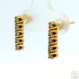 New 14k Yellow Gold Stud Bar Earrings with 1/2 ctw Diamonds