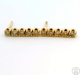 New 14k Yellow Gold Stud Bar Earrings with 1/2 ctw Diamonds