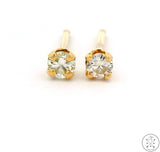 Vintage 14k Yellow Gold Stud Earrings with 1/10 ctw Natural Diamonds Round KSI1