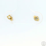 Vintage 14k Yellow Gold Stud Earrings with 1/10 ctw Natural Diamonds Round KSI1