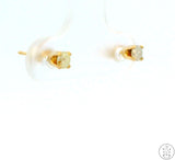 Vintage 14k Yellow Gold Stud Earrings with 1/5 ctw Natural Diamonds Round LI2