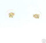 Vintage 14k Yellow Gold Stud Earrings with 1/5 ctw Natural Diamonds Round LI2