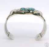 Vintage Navajo Sterling Silver Cuff Bracelet Red Mountain Turquoise 7 Inch Signed