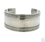 Vintage Sterling Silver 1.2 Inch Wide Cuff Bracelet 7.25 Inch Indonesia